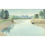 Harold Latham - The River Point, Aven Brittany, watercolour, Royal Institute of Painters in