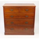 Edwardian walnut chest of drawers fitted with two short above three graduated long drawers with