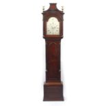 Victorian mahogany longcase clock, with eight day movement, the silvered dial engraved William