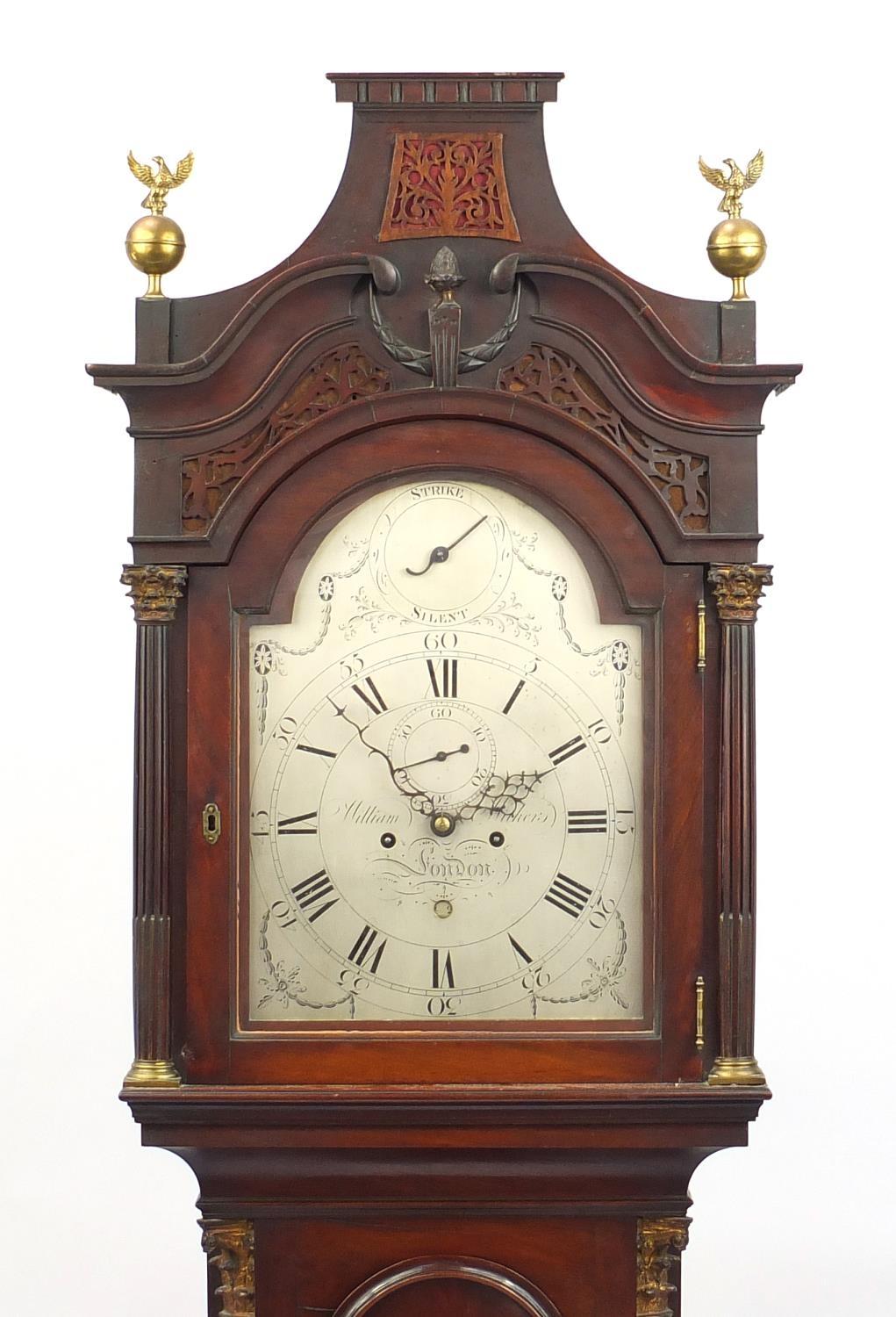 Victorian mahogany longcase clock, with eight day movement, the silvered dial engraved William - Image 2 of 8