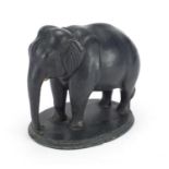 19th century Indian black marble carving of an elephant, 19cm high : For further condition reports