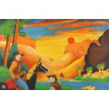 Glen Baxter - He seemed to be pointing to a badly printed sunset, pencil signed, limited edition