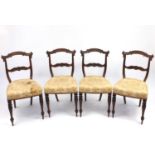 Set of four Victorian rosewood chairs with C scroll toprail and fluted turned front legs, 84c H :