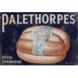 Vintage Palethorpes enamel advertising sign, Royal Cambridge Sausages, 95cm x 62cm : For further