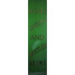 Vintade Wines, Spirits and Bottled Beers glass sign, 180cm x 49cm : For further condition reports