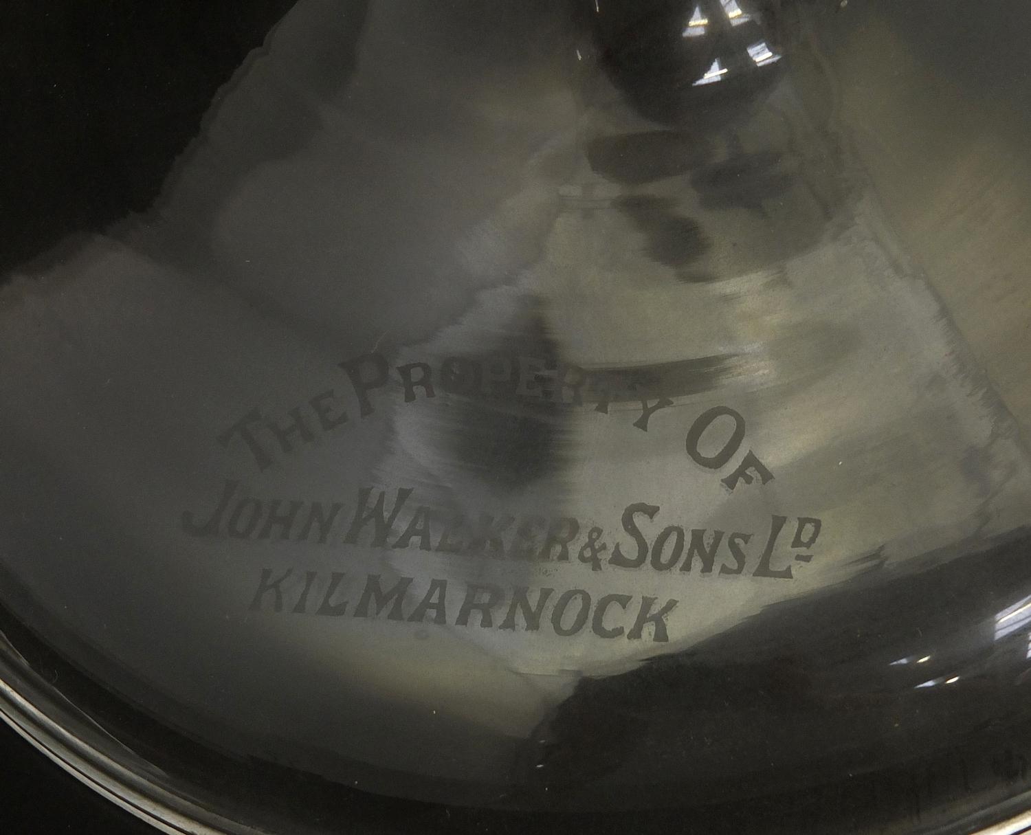 19th century John Walker & Sons engraved glass bar dispenser, engraved 'Old Highland Whiskey Gold - Image 6 of 7