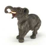 Austrian cold painted bronze elephant, 15cm in length : For Further Condition Reports Please Visit