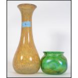 A 20th century glass mottled vase in the manner of