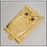 An unusual gold plate on sterling silver vesta cas