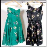 A collection of vintage clothing to include ladies dresses, a stunning 1960's dressing gown and a