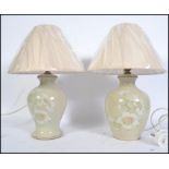 A near pair of 20th century Denby stoneware table lamps hand thrown by Alan Pickering both with