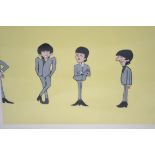 Beatles Cartoon Cel. Mounted hand painted replica cel of the Beatles from the 60's cartoon series