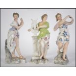 A set of 3 believed 19th century Meissen type cont