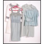 A group of retro / vintage ladies clothing to include an evening dress by Robita Couture, a two