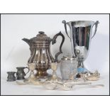 A collection of silver and silver plated items to