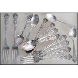 A collection of early 20th century American silver and white metal cutlery to include Forks etc