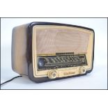 NORMENDE Elektra 57 mid century vintage valve radio.  This 1950's German piece has a wooden