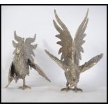 A 20th century pair of good silver plate fighting