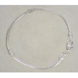 A silver snake linked bracelet with lobs