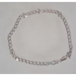 A silver belcher linked bracelet with lo
