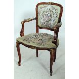 An early 20th century French Fauteuil armchair of
