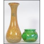 A 20th century glass mottled vase in the manner of