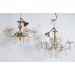 A pair of mid century vintage gilt metal rococo st