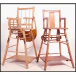2 vintage mid century retro childs high chairs, bo