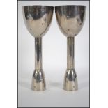 A pair of retro 20th century steel chromed candles