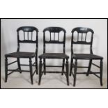 A set of 3 Victorian aesthetic movement ebonised d