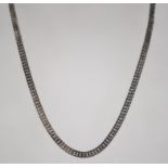 A silver 925 curb link necklace chain with a lobster claw clasp. Chain measures 20 inches and weighs