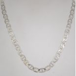 A silver 925 fancy curb link necklace chain with barrel clasp. Chain measures 16 inches and weighs