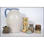 A small collection of studio pottery to include Prinknash, Denby etc. Large flagon, vases, creamer