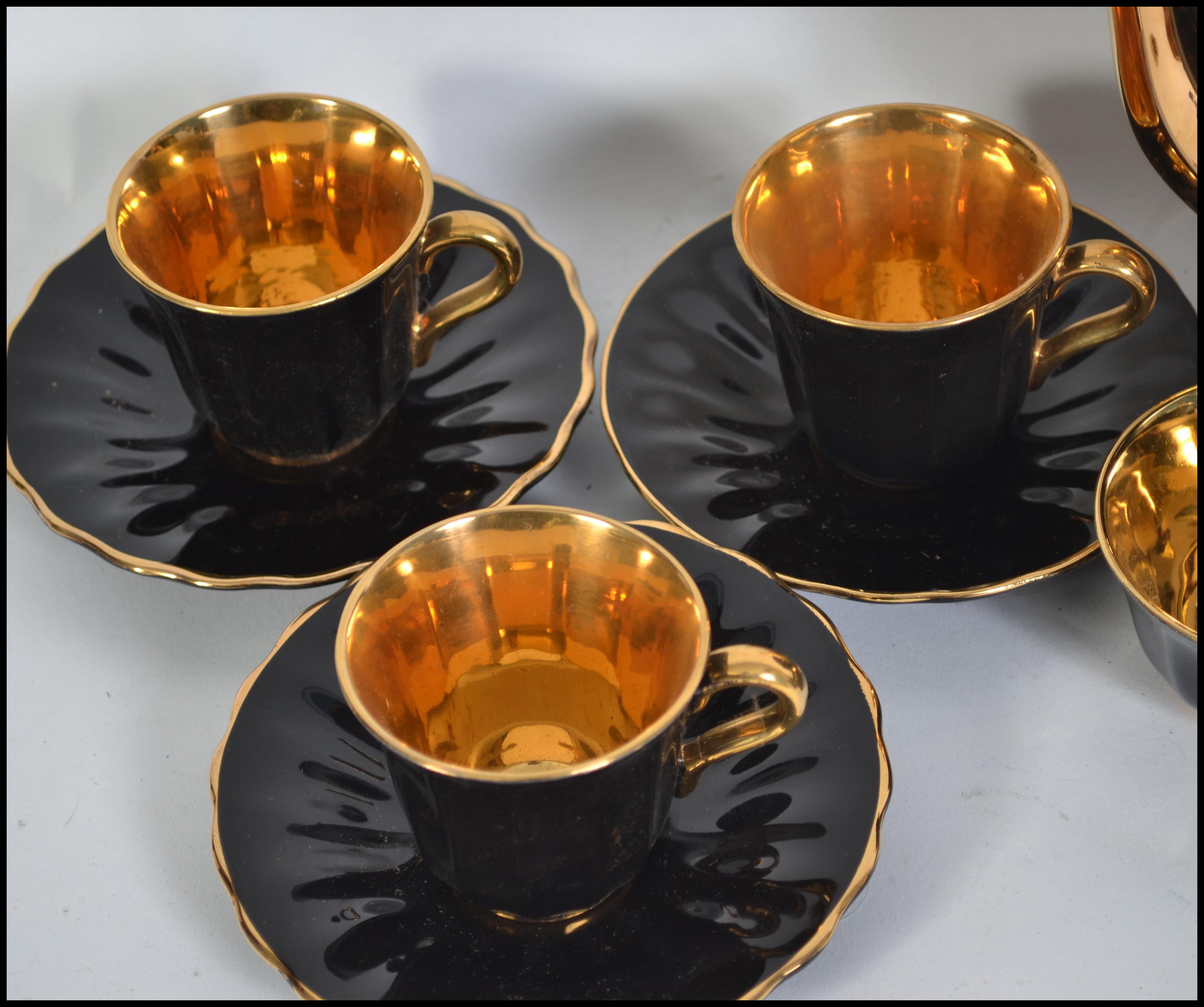 A vintage boxed 20th century coffee service by Wade, looks to be unused in the original box, black - Image 4 of 7