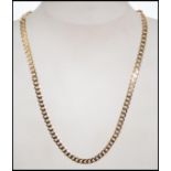 A 9ct gold flat curb link necklace chain having a