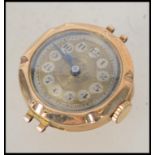A 9ct gold ladies cocktail / dress watch having a Swiss movement. Rubbed hallmarks to inside of case
