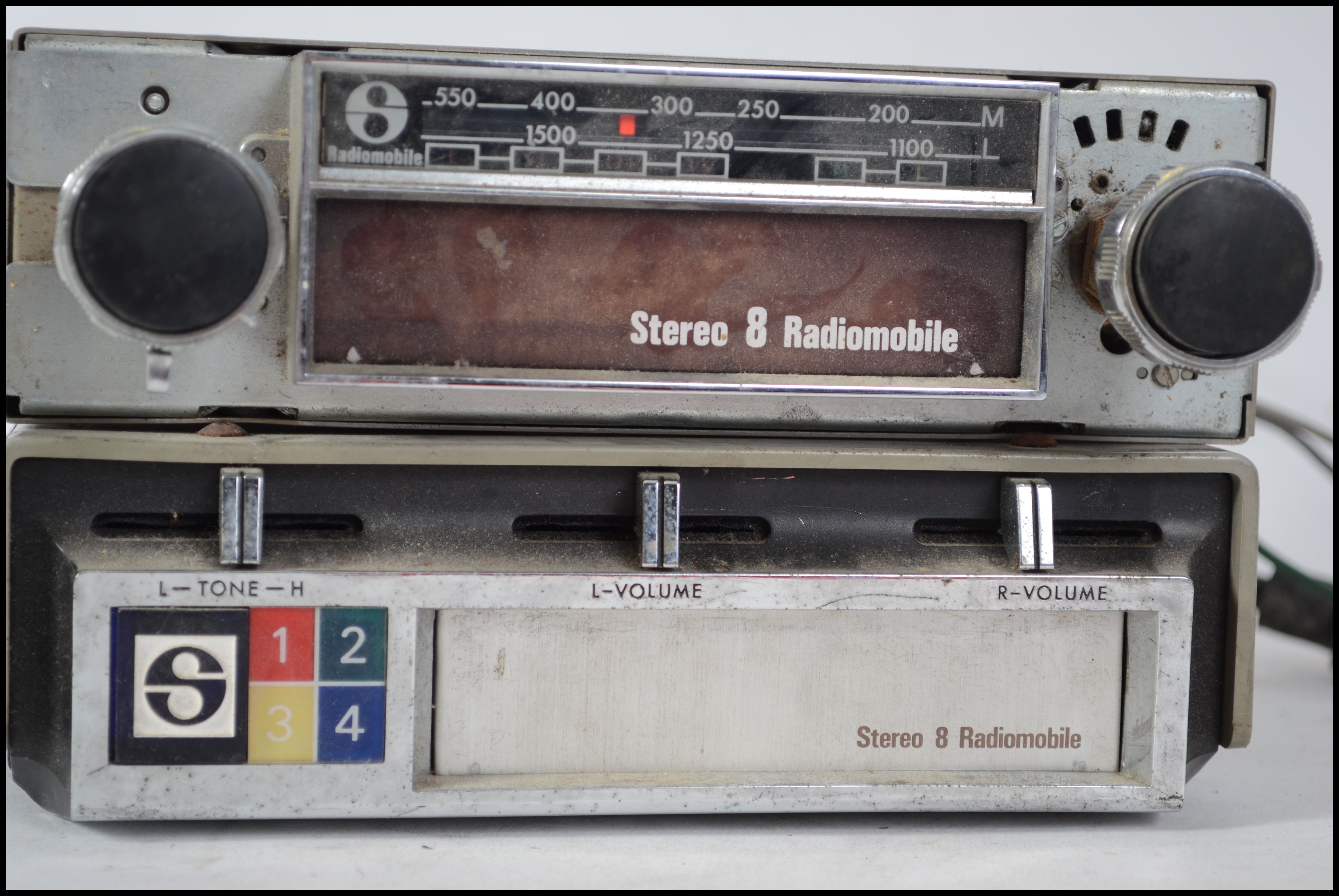 A pair of 20th century vintage Stereo 8 radiomobile eight ( 8 ) track cassette players one having MW - Image 2 of 4