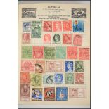 An old stamp album containing many examples to include British Victorian penny red's along with