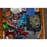 A fantastic collection of vintage costume and dress jewellery to include beads, bangles,