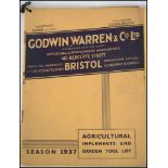 1937 Hardware/ironmongery Sales Catalogue. Profusely illustrated price list of Godwin Warren,