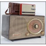 A vintage mid century Philips Radio together with a portable Benkson retro radio and other