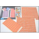 A collection of blocks of un-circulated block stamps to include a sheet of 2 x 240 sheets of 1/2 d