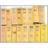 A collection of 16x vintage Wisden Cricket Almanacs / Anthologies. 1960's - 1980's. All yellow