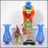 A large mid century Murano art glass clown togethe