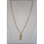 A 15ct gold Victorian ladies box linked necklace a
