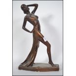 A 1930's Art Deco Leonardi gold plaster nude figur