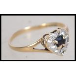 A 9ct gold hallmarked ladies sapphire ring having