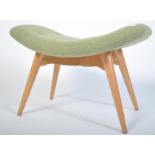 After Finn Juhl, a stunning footstool - ottoman window seat being raised on tapering turned legs