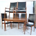 A 1960's Danish teak dining table and chairs believed to be by Arne Hovmand Olsen for Mogens Kold.