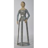 A vintage 20th century table top wooden painted cage doll / dressmakers dummy. Of table top form